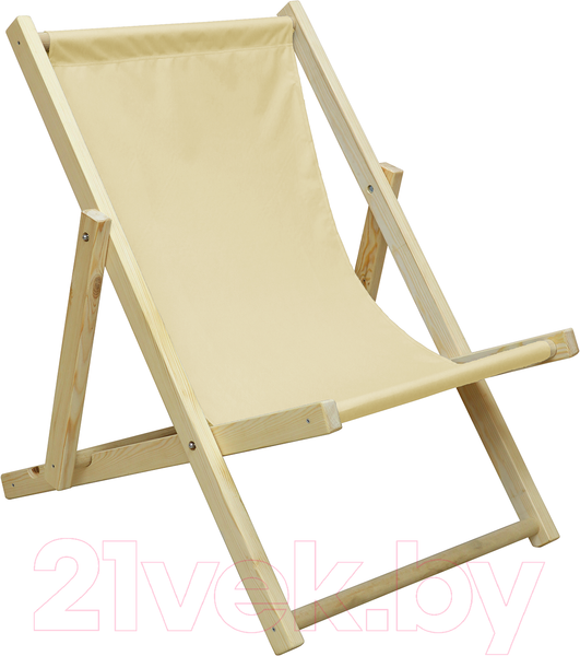 Изображение товара Кресло-шезлонг складное КомфортПром 86х75х90см / 11114057 (бежевый)
