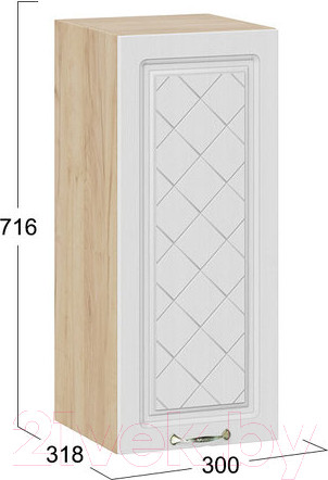 Изображение товара Шкаф навесной для кухни ТриЯ Бьянка 1В3 (дуб крафт золотой/дуб белый)