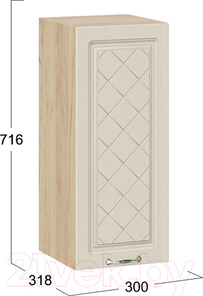 Изображение товара Шкаф навесной для кухни ТриЯ Бьянка 1В3 (дуб крафт золотой/дуб ваниль)