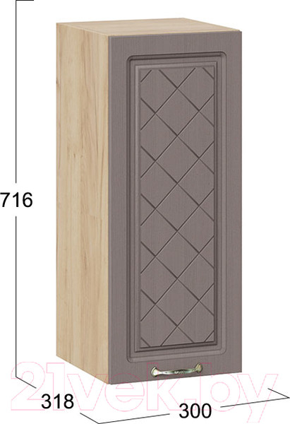 Изображение товара Шкаф навесной для кухни ТриЯ Бьянка 1В3 (дуб крафт золотой/дуб серый)