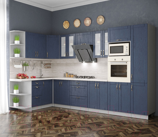 Изображение товара Кухонный гарнитур Интерлиния Мила Крафт 1.68x3.4 левая (дуб королевский)