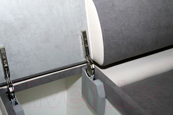 Изображение товара Диван угловой Петрамебель Марсель левый (велюр серый/велюр белый)