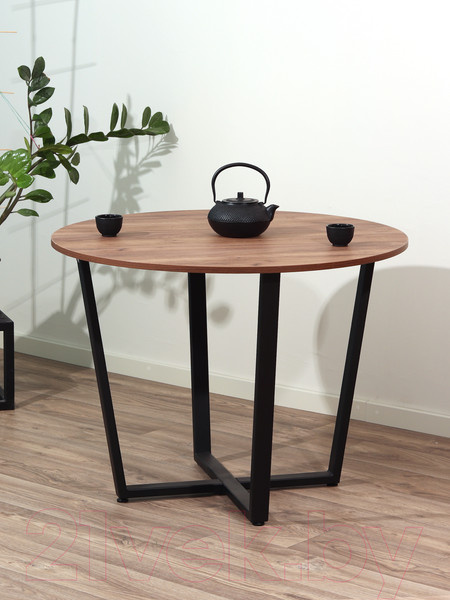 Изображение товара Обеденный стол Millwood Лофт Орлеан Л18 D120 (дуб табачный Craft/металл черный)