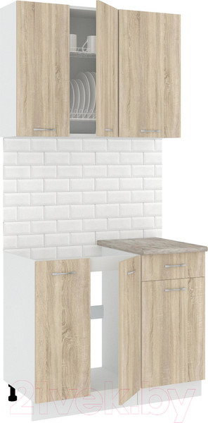 Изображение товара Кухонный гарнитур Кортекс-мебель Корнелия Лира-лайт 1м (дуб сонома/марсель)
