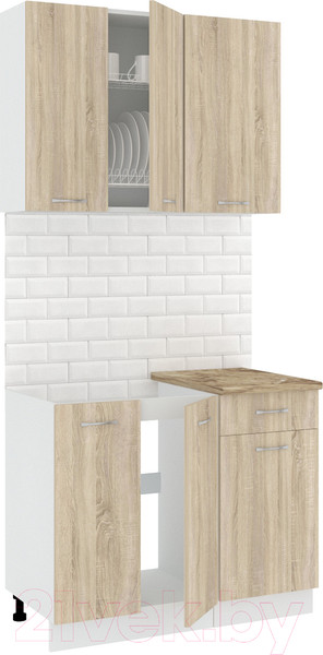 Изображение товара Кухонный гарнитур Кортекс-мебель Корнелия Лира-лайт 1м (дуб сонома/мадрид)