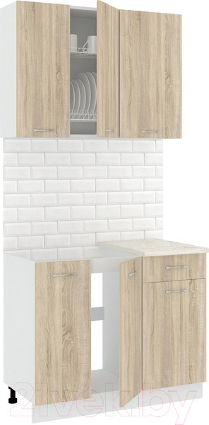 Изображение товара Кухонный гарнитур Кортекс-мебель Корнелия Лира-лайт 1м (дуб сонома/королевский опал)