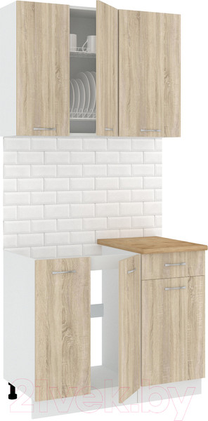 Изображение товара Кухонный гарнитур Кортекс-мебель Корнелия Лира-лайт 1м (дуб сонома/дуб бунратти)