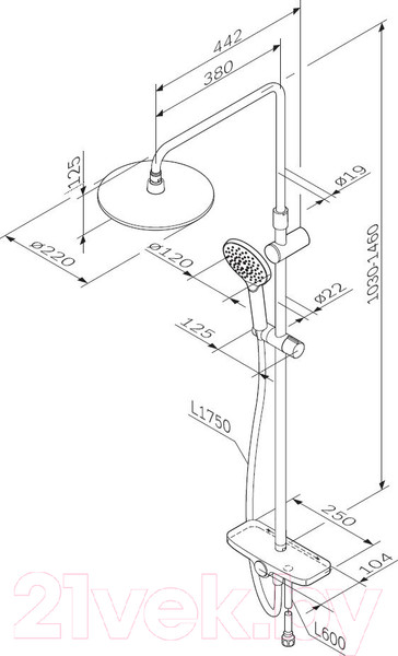 Изображение товара Душевая система AM.PM Like F0780222