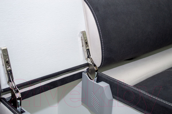 Изображение товара Диван угловой Петрамебель Марсель левый (искусственная замша темно-серый/велюр белый)