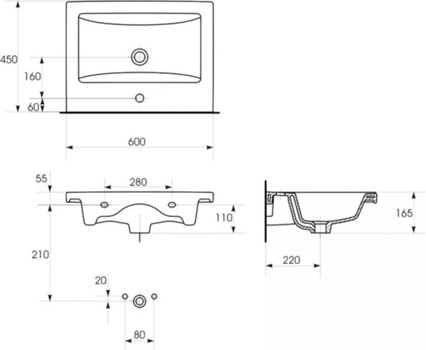 Изображение товара Умывальник Doratiz Сомо 60 / 0302.416