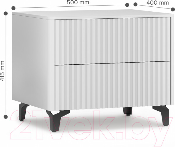 Изображение товара Прикроватная тумба Shtabe Gross 6003 (RAL 9003/RAL 9003/черный)