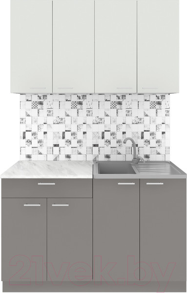 Изображение товара Кухонный гарнитур Агута Альфа 1.2 (глиняный серый/холодный серый/опал светлый)