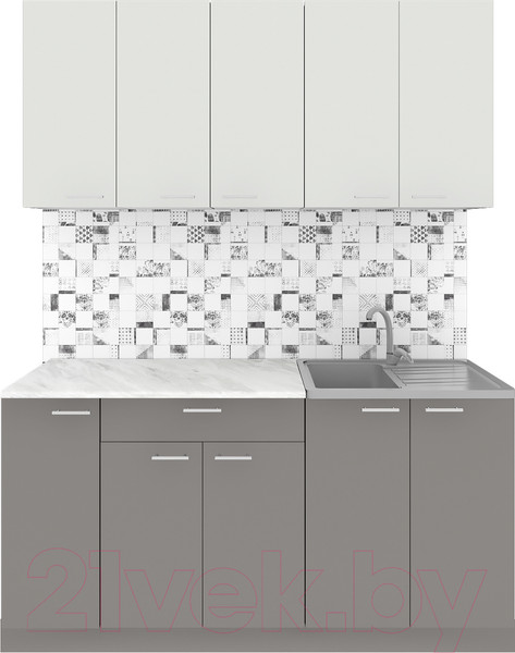 Изображение товара Кухонный гарнитур Агута Альфа 1.5 (глиняный серый/холодный серый/опал светлый)