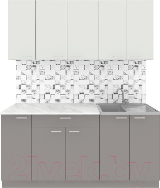 Изображение товара Кухонный гарнитур Агута Альфа 1.7 (глиняный серый/холодный серый/опал светлый)