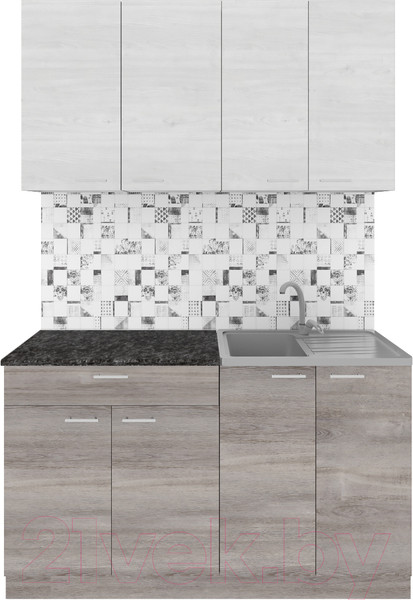 Изображение товара Кухонный гарнитур Агута Альфа 1.4 (дуб пепельный/скандинавское дерево/кастилло темный)