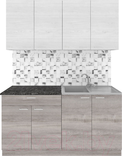 Изображение товара Кухонный гарнитур Агута Альфа 1.6 (дуб пепельный/скандинавское дерево/кастилло темный)