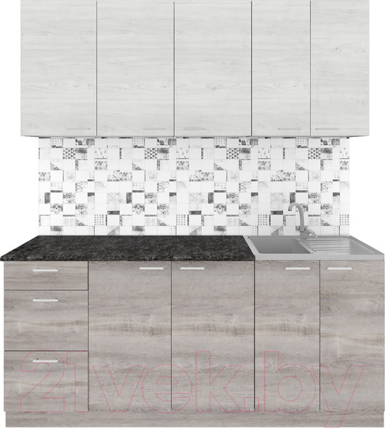 Изображение товара Кухонный гарнитур Агута Альфа 1.8 (дуб пепельный/скандинавское дерево/кастилло темный)