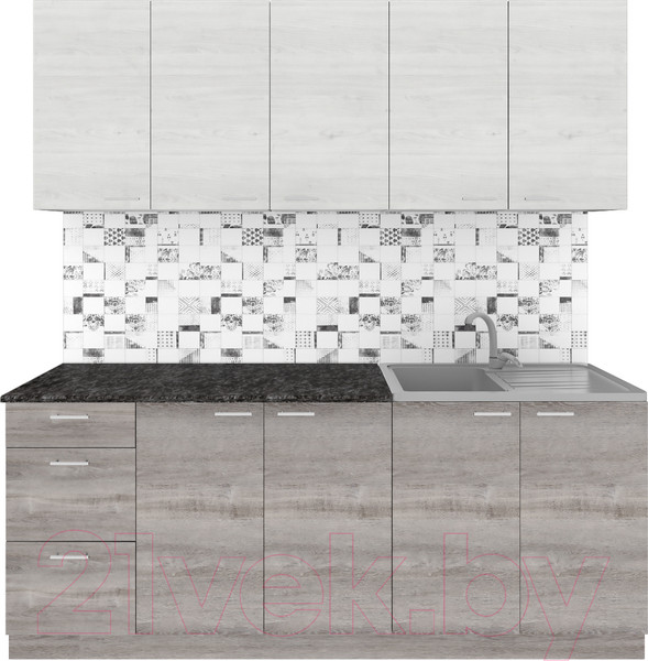 Изображение товара Кухонный гарнитур Агута Альфа 2.0 (дуб пепельный/скандинавское дерево/кастилло темный)