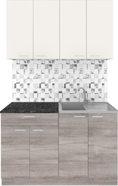 Изображение товара Кухонный гарнитур Агута Альфа 1.2 (дуб пепельный/сатин/кастилло темный)