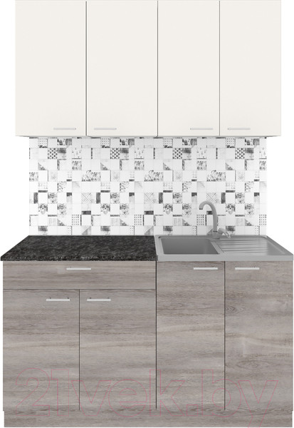 Изображение товара Кухонный гарнитур Агута Альфа 1.4 (дуб пепельный/сатин/кастилло темный)