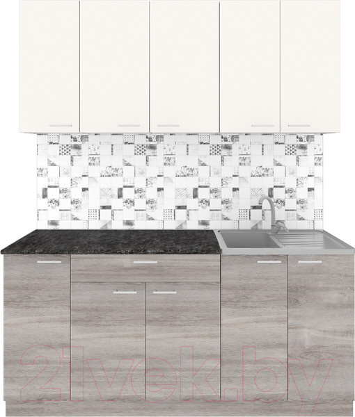 Изображение товара Кухонный гарнитур Агута Альфа 1.7 (дуб пепельный/сатин/кастилло темный)