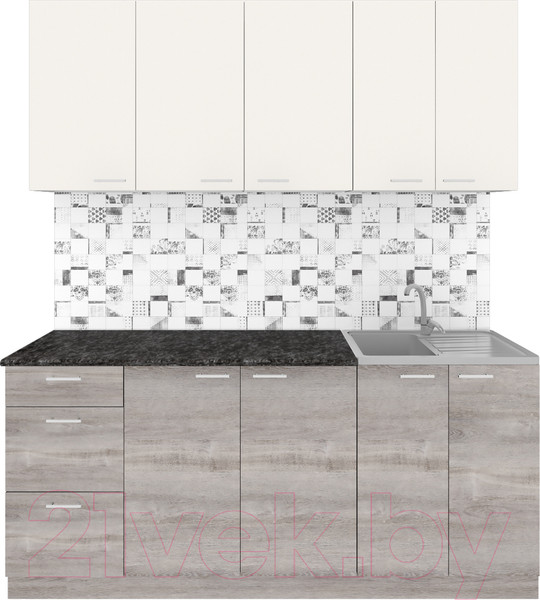 Изображение товара Кухонный гарнитур Агута Альфа 2.4 (пепельный/сатин/кастилло темный)