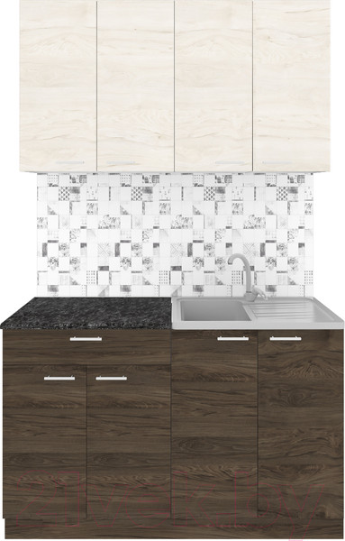 Изображение товара Кухонный гарнитур Агута Альфа 1.2 (дуб темный/дуб светлый/кастилло темный)