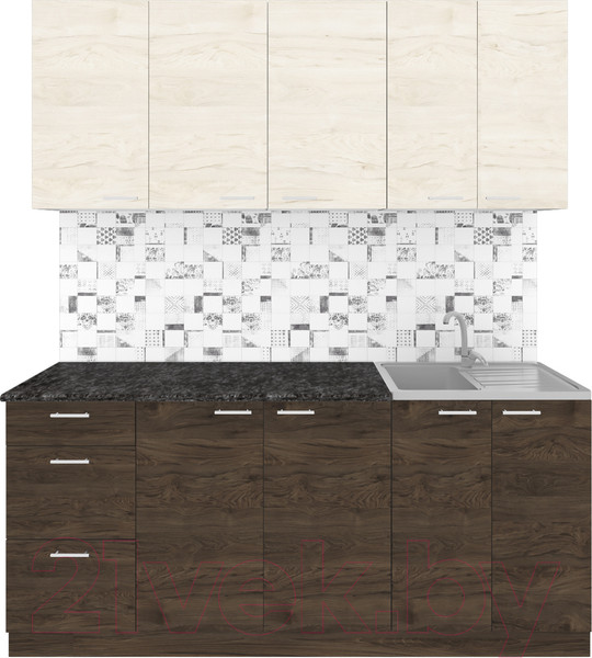 Изображение товара Кухонный гарнитур Агута Альфа 2.4 (темный/дуб светлый/кастилло темный)