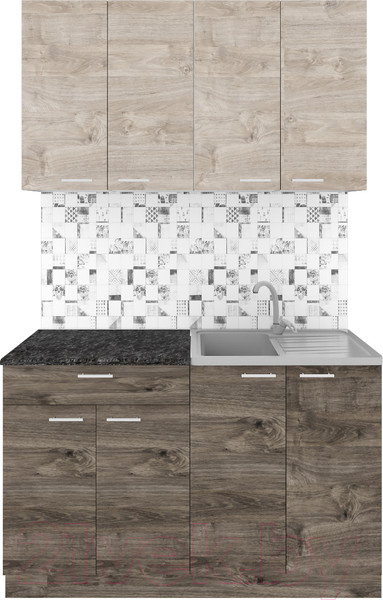 Изображение товара Кухонный гарнитур Агута Альфа 1.2 (дуб эспрессо/дуб винтажный/кастилло темный)