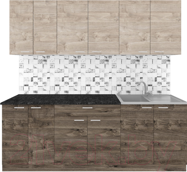 Изображение товара Кухонный гарнитур Агута Альфа 2.2 (эспрессо/дуб винтажный/кастилло темный)