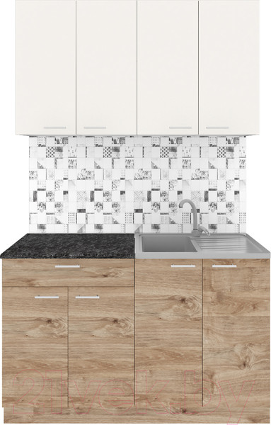 Изображение товара Кухонный гарнитур Агута Альфа 1.2 (дуб золотой/сатин/кастилло темный)