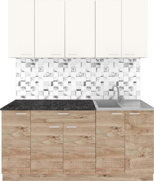 Изображение товара Кухонный гарнитур Агута Альфа 1.7 (дуб золотой/сатин/кастилло темный)