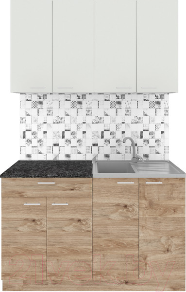 Изображение товара Кухонный гарнитур Агута Альфа 1.2 (дуб золотой/холодный серый/кастилло темный)