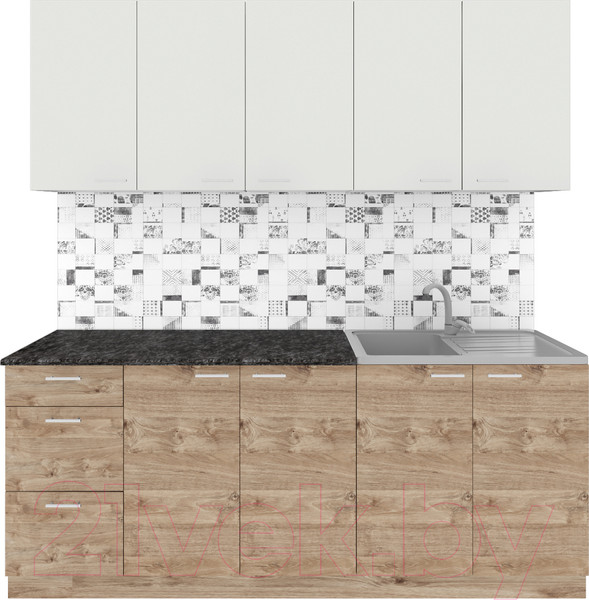 Изображение товара Кухонный гарнитур Агута Альфа 2.0 (золотой/холодный серый/кастилло темный)