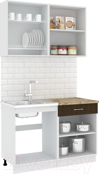 Изображение товара Кухонный гарнитур Кортекс-мебель Корнелия Лира-лайт 1.2м (дуб сонома/венге/мадрид)