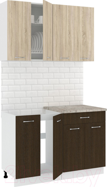 Изображение товара Кухонный гарнитур Кортекс-мебель Корнелия Лира-лайт 1.2м (дуб сонома/венге/марсель)