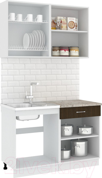 Изображение товара Кухонный гарнитур Кортекс-мебель Корнелия Лира-лайт 1.2м (дуб сонома/венге/марсель)