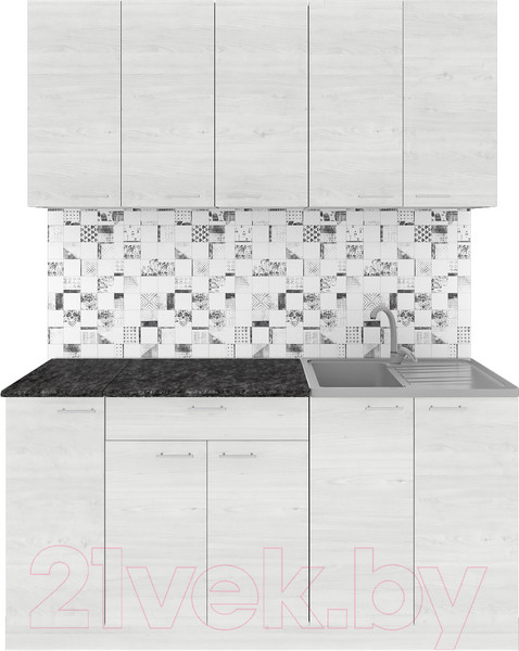 Изображение товара Кухонный гарнитур Агута Альфа 1.5 (скандинавское дерево/скандинавское дерево/кастилло темный)