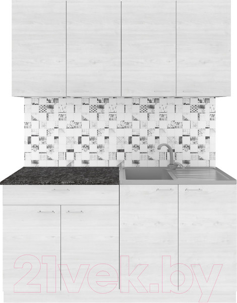 Изображение товара Кухонный гарнитур Агута Альфа 1.6 (скандинавское дерево/скандинавское дерево/кастилло темный)