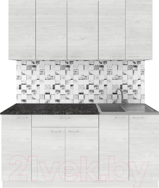 Изображение товара Кухонный гарнитур Агута Альфа 1.7 (скандинавское дерево/скандинавское дерево/кастилло темный)