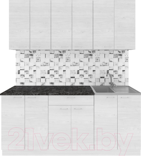 Изображение товара Кухонный гарнитур Агута Альфа 1.8/60 (скандинавское дерево/скандинавское дерево/кастилло темный)