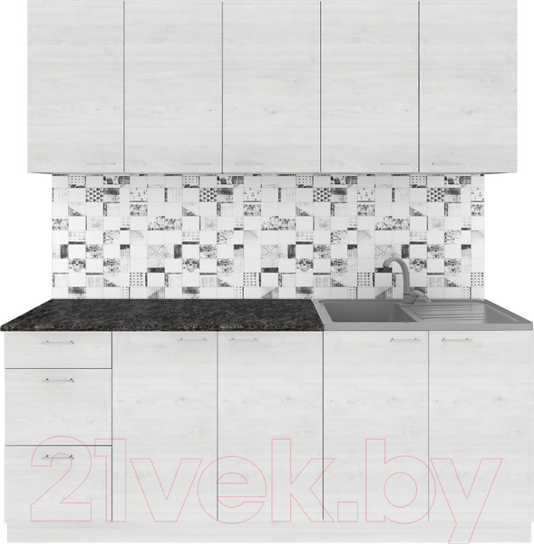 Изображение товара Кухонный гарнитур Агута Альфа 2.0 (скандинавское дерево/скандинавское дерево/кастилло темный)