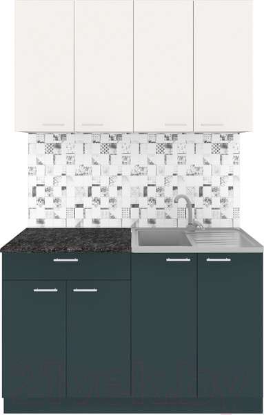 Изображение товара Кухонный гарнитур Агута Альфа 1.2 (бензин/сатин/кастилло темный)