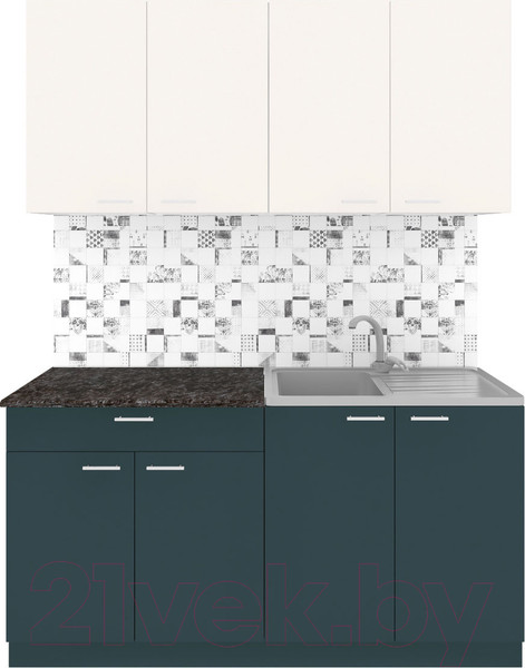 Изображение товара Кухонный гарнитур Агута Альфа 1.6 (бензин/сатин/кастилло темный)