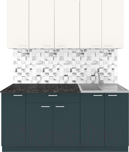 Изображение товара Кухонный гарнитур Агута Альфа 1.7 (бензин/сатин/кастилло темный)