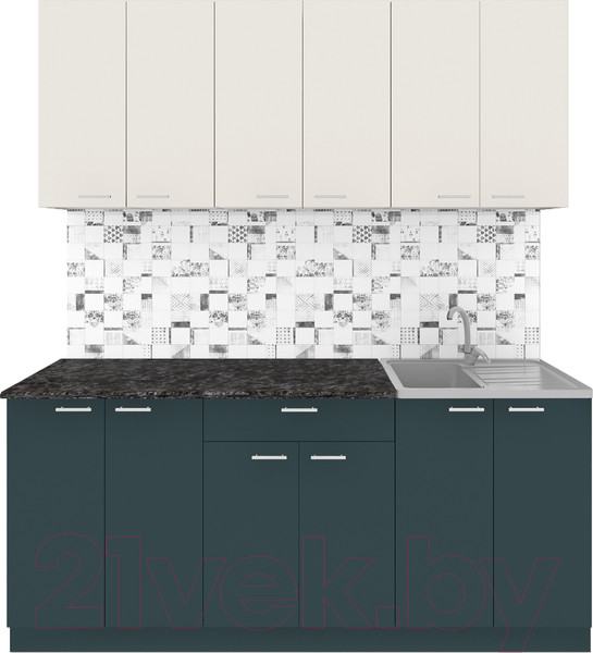 Изображение товара Кухонный гарнитур Агута Альфа 1.8/60 (бензин/сатин/кастилло темный)