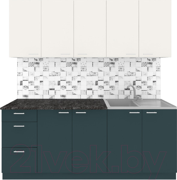 Изображение товара Кухонный гарнитур Агута Альфа 2.0 (бензин/сатин/кастилло темный)