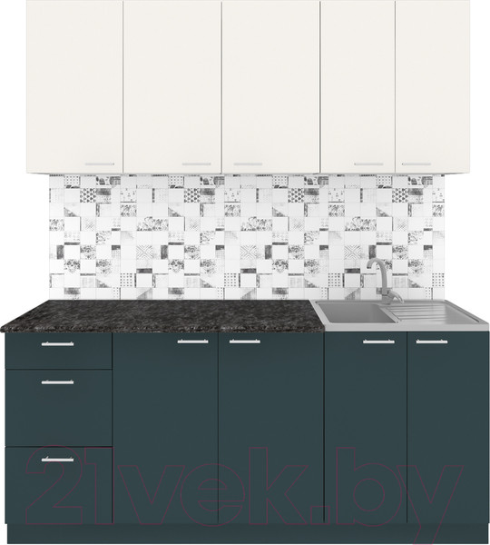 Изображение товара Кухонный гарнитур Агута Альфа 2.4 (бензин/сатин/кастилло темный)