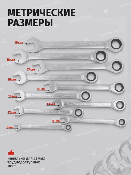 Изображение товара Набор ключей ForceKraft FK-51102 (51236)