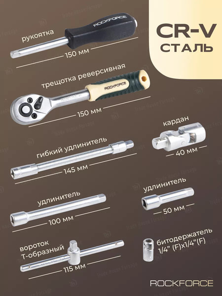 Изображение товара Универсальный набор инструментов RockForce RF-2622-5